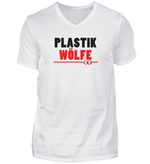 2022/23 Spiel 22 | Wolfsburg | PLASTIK WÖLFE RAUS KICKEN - Herren V-Neck Shirt-3